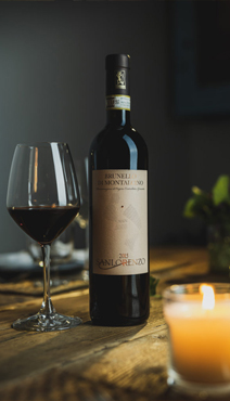 Bouteille de Brunello di Montalcino San Lorenzo, vin rouge haut de gamme